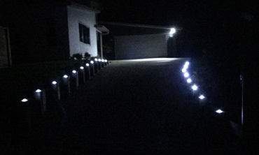 solar road stud marker in tunnel